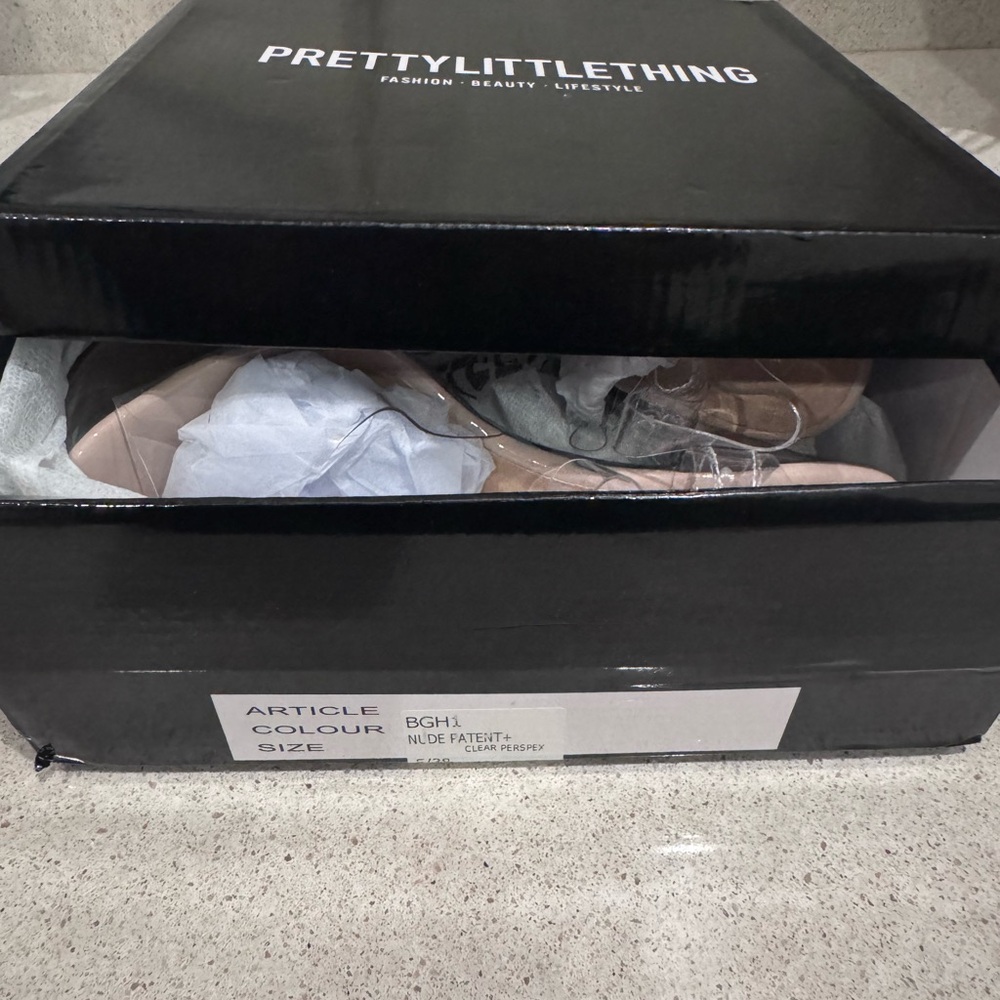 PrettyLittleThing Beige Patent Women's Shoes